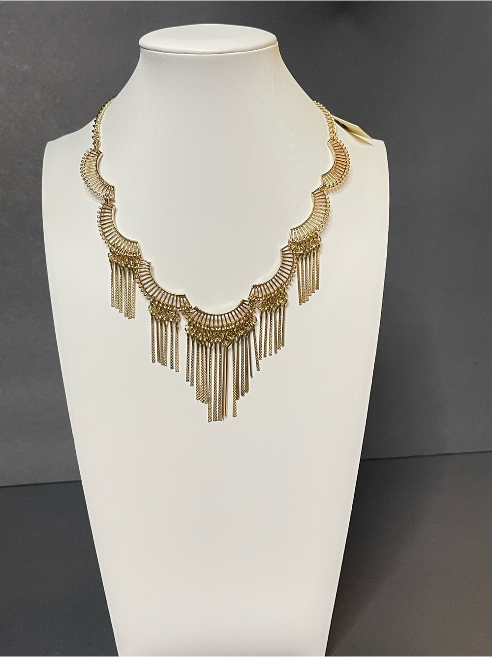 Delicate Gold Fringe Bib Necklace - Women’s Statement Jewelry